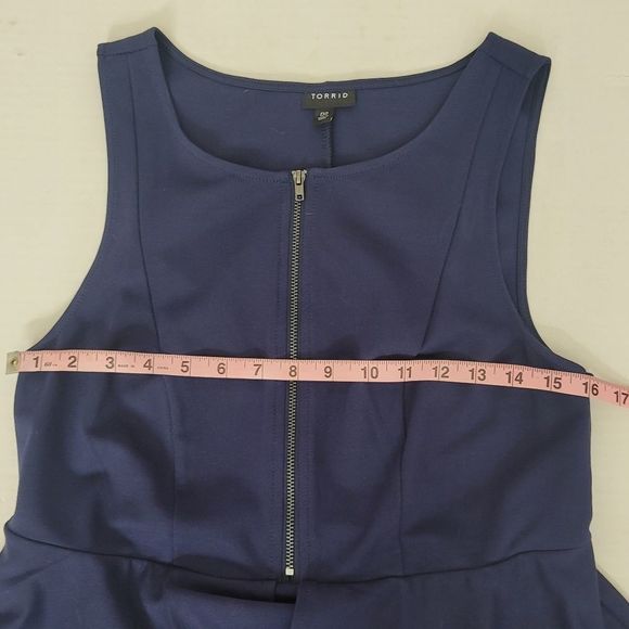 Torrid Navy Premium Ponte Peplum Dress, Sz. - Picture 9 of 12